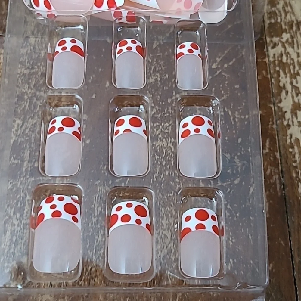 2/$16 Polka-dot French Manicure Press On Nails